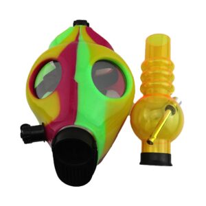 Luminous Silicone Gas Mask Bong w/ Acrylic Water Pipe