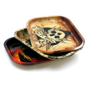 Accommodates Cigarette Metal Rolling Tray