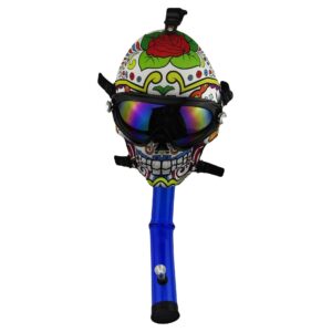 Novel Skull Fabric Gas Mask Bong w/ Bent Water Pipe