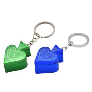 Key chain Metallic "Hearts" Poker Portable Pipe(2 Color)