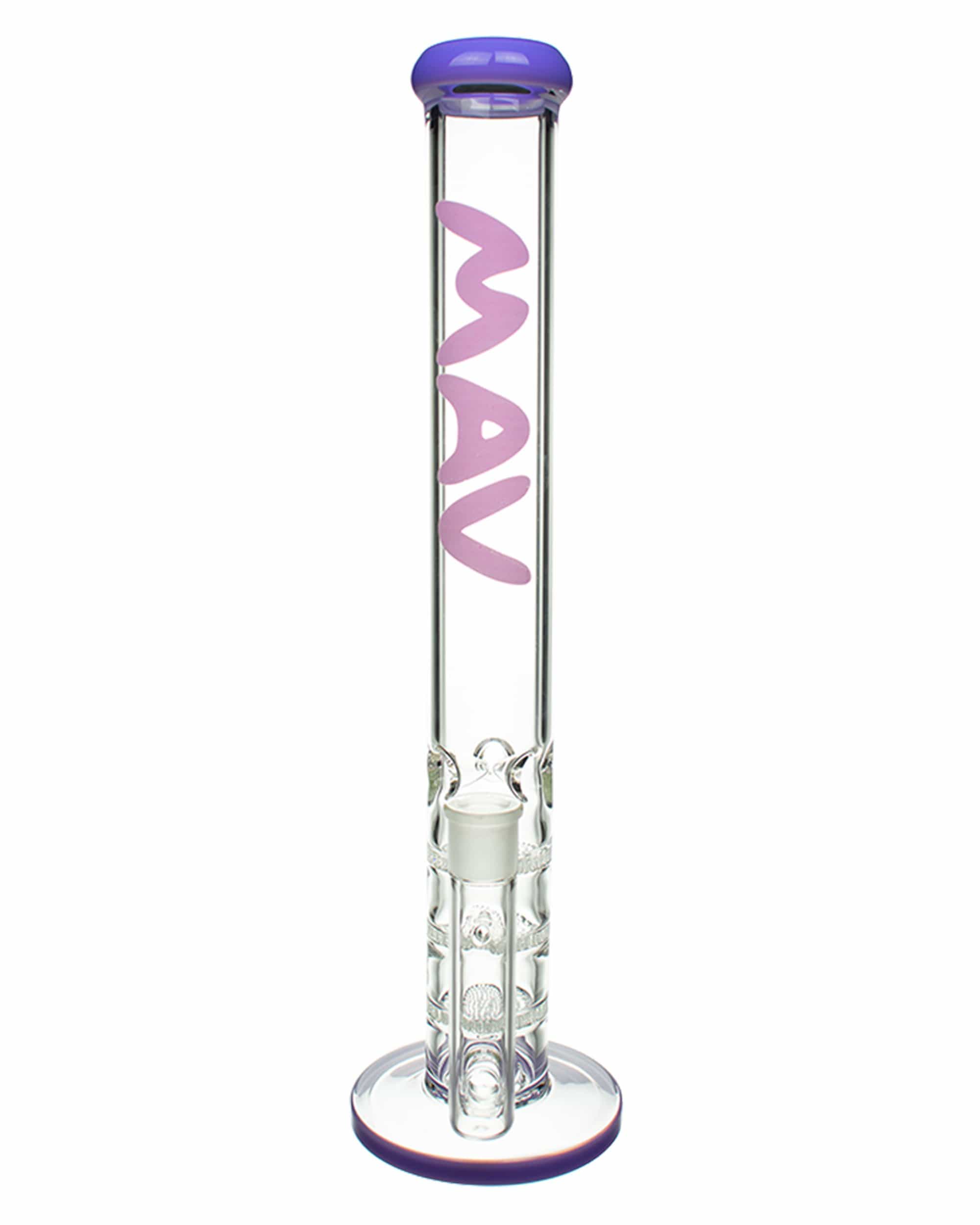 mav-glass-color-accented-triple-honeycomb-disc-straight-tube-purple-bong-33650-purple-15596034523210 Color Accented Triple Honeycomb Disc Straight Tube Bong