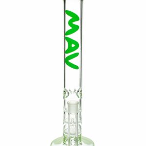 Color Accented Triple Honeycomb Disc Straight Tube Bong
