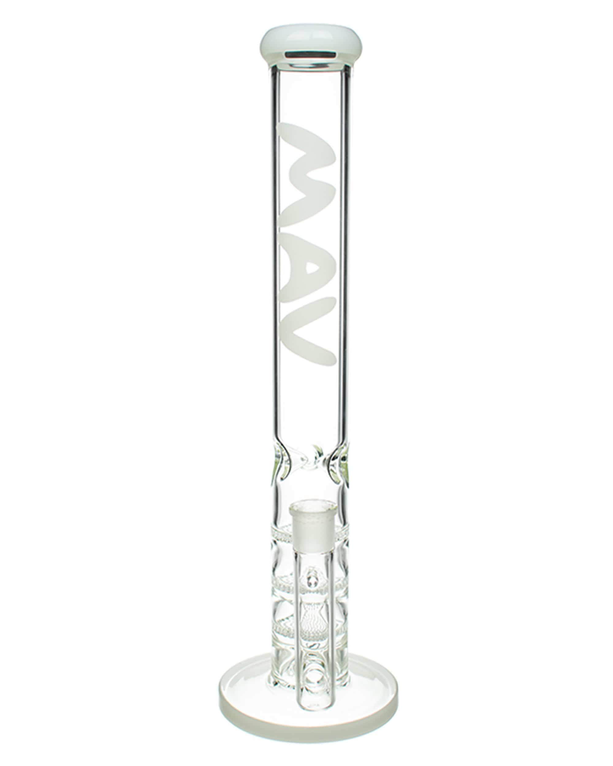 mav-glass-color-accented-triple-honeycomb-disc-straight-tube-white-bong-33650-white-15596034457674 Color Accented Triple Honeycomb Disc Straight Tube Bong