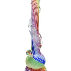 Noble Glass Medium Rainbow Cane Wrapped Soft Glass Bong
