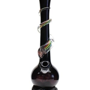 Noble Glass Medium Rasta Wrapped Soft Glass Bong