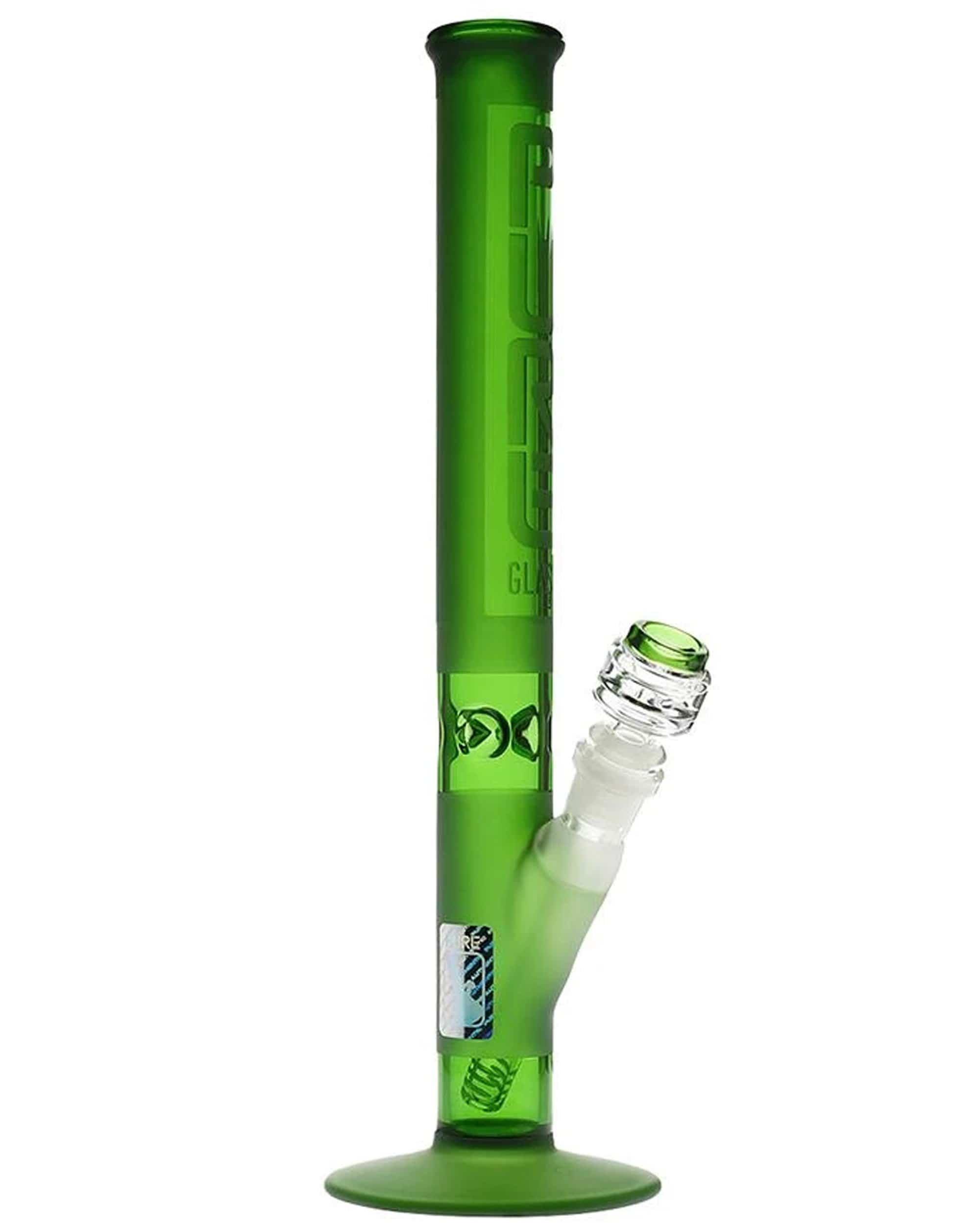 pure-glass-14-deluxe-straight-tube-green-frost-bong-ss-1844-15449379864650 14" Deluxe Straight Tube