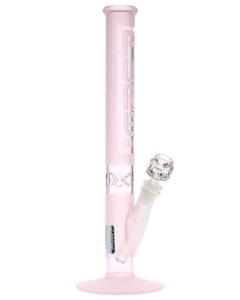 pure-glass-14-deluxe-straight-tube-pink-frost-bong-ss-1846-15449382158410 14" Deluxe Straight Tube