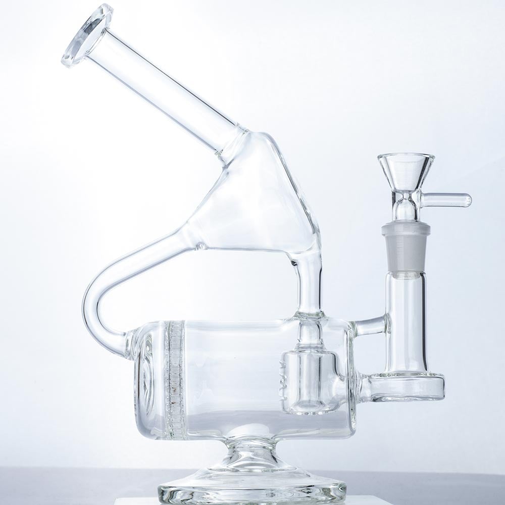 recycler_dab_rig_-_honeycomb_cage_percolator_wax_rigs_for_sale_-_puffing_bird_1 9" Clear Glass Multi Perc Dab Rig