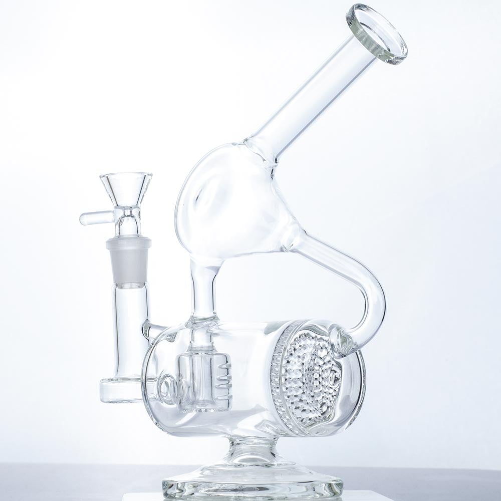 recycler_dab_rig_-_honeycomb_cage_percolator_wax_rigs_for_sale_-_puffing_bird_3 9" Clear Glass Multi Perc Dab Rig