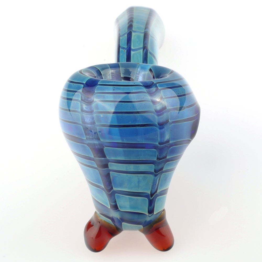 sl-13cm-052_5_Color_changing_pipe_glass_pipe_spoon_pipe_weed_bowl_bong_Blue_Wrap_and_Raked_Sherlock_Pipe Blue Wrap and Raked Sherlock Pipe