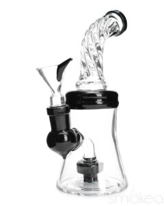 smokea-8-cut-glass-mini-bong-w-bent-neck-black-4155727183974 SMOKEA 8" Cut Glass Mini Bong w/ Bent Neck