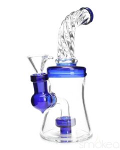smokea-8-cut-glass-mini-bong-w-bent-neck-blue-4155727413350 SMOKEA 8" Cut Glass Mini Bong w/ Bent Neck