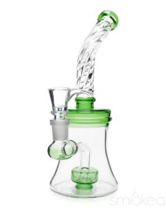 smokea-8-cut-glass-mini-bong-w-bent-neck-green-13516698746982 SMOKEA 8" Cut Glass Mini Bong w/ Bent Neck