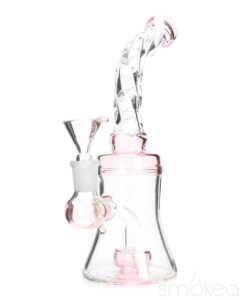 smokea-8-cut-glass-mini-bong-w-bent-neck-pink-10833924849766 SMOKEA 8" Cut Glass Mini Bong w/ Bent Neck