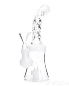 smokea-8-cut-glass-mini-bong-w-bent-neck-white-10833924685926 SMOKEA 8" Cut Glass Mini Bong w/ Bent Neck