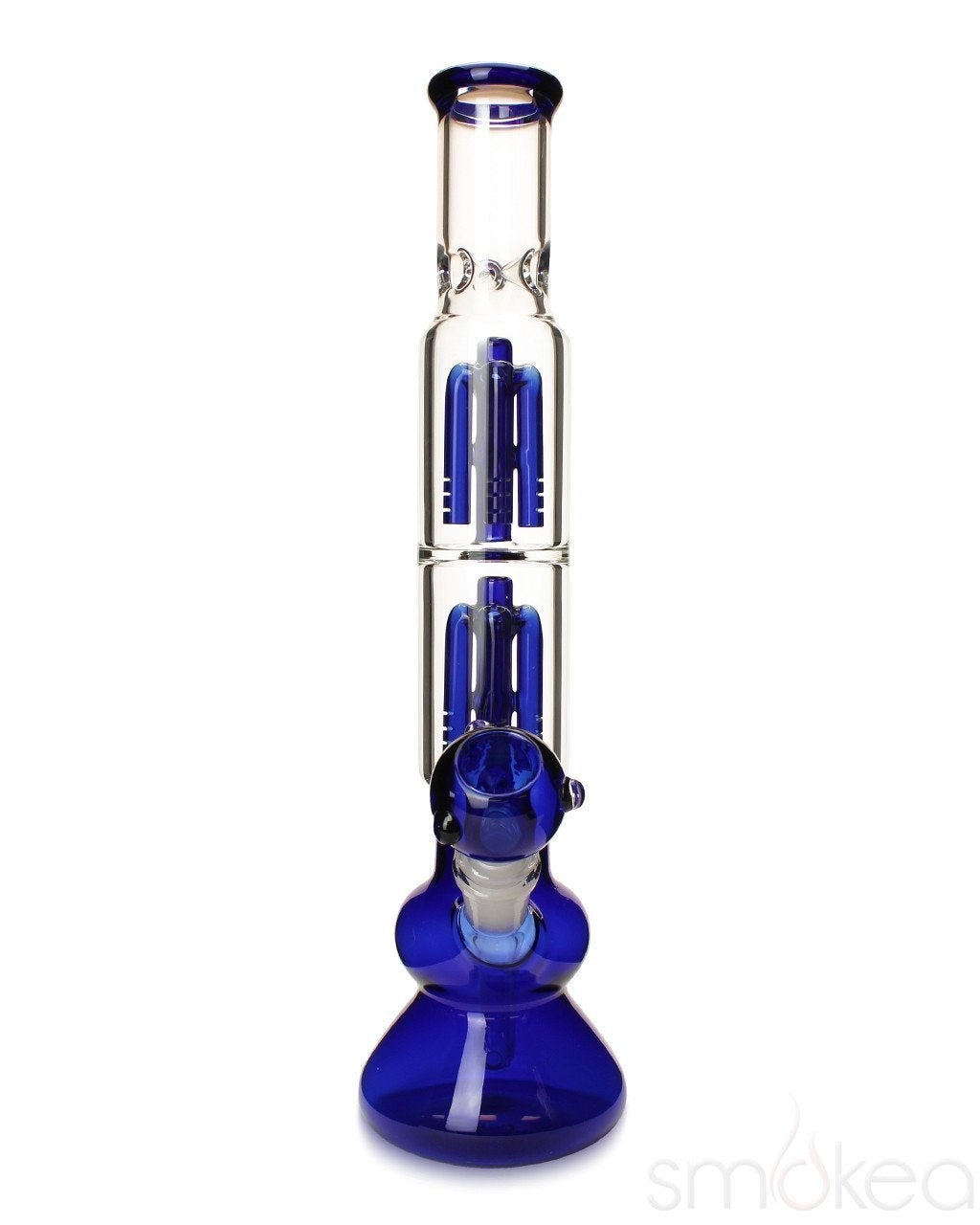 smokea-double-tree-perc-bong-blue-clear-536574296094 SMOKEA Double Tree Perc Bong