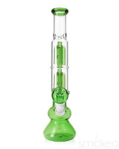 smokea-double-tree-perc-bong-green-clear-1099420860446 SMOKEA Double Tree Perc Bong