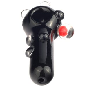 Black Glass Spoon Pipe w/ Marble Grips