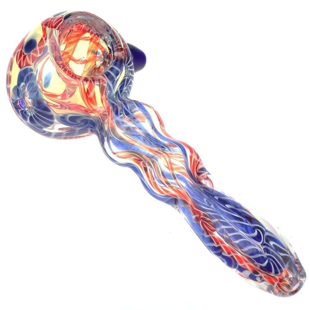 sp-11.5cm-048_2_4.5_Fumed_Glass_Milli_Spoon_Pipe_w_Mini_Maria_Rings 4.5" Fumed Glass Milli Spoon Pipe w/ Mini Maria Rings