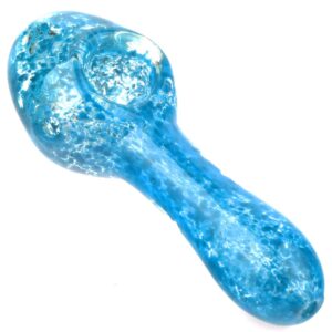 Blue Frit Glass Spoon Pipe