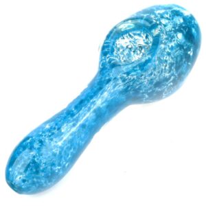 Blue Frit Glass Spoon Pipe