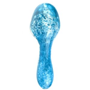 Blue Frit Glass Spoon Pipe