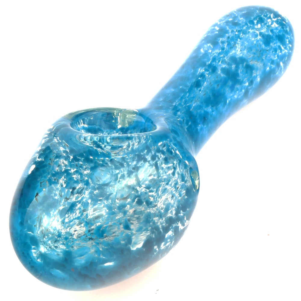 sp-11.5cm-068_Color_changing_pipe_glass_pipe_spoon_pipe_weed_bowl_bong_Blue_Frit_Glass_Spoon_Pipe Blue Frit Glass Spoon Pipe