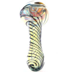 4.3" Fumed Glass Wig Wag Inside-out Spoon Pipe