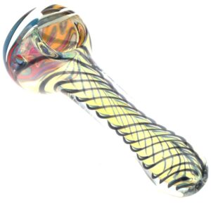 4.3" Fumed Glass Wig Wag Inside-out Spoon Pipe