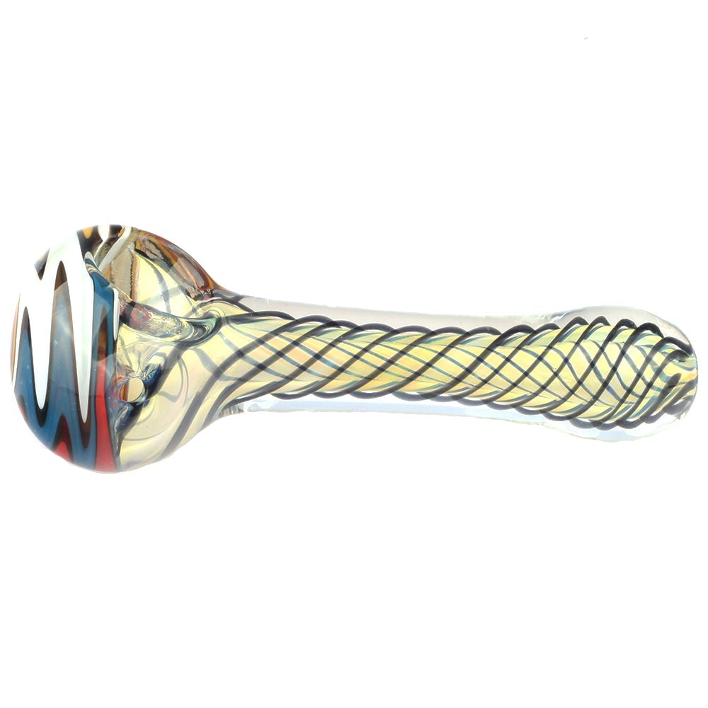 sp-11cm-053_4_4.3_Wig_Wag_Fumed_Glass_Inside-out_Fumed_Glass_Pipe 4.3" Fumed Glass Wig Wag Inside-out Spoon Pipe