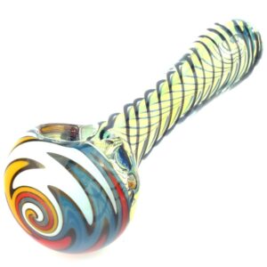 4.3" Fumed Glass Wig Wag Inside-out Spoon Pipe