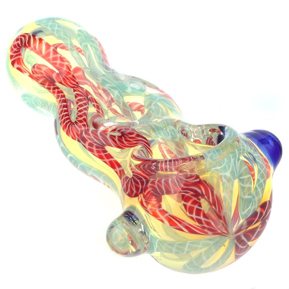 sp-11cm-066_4.3_Mini_Fumed_Glass_Donut_Spoon_Pipe_w_Milli_Scheme_side_view_3 4.3" Mini Fumed Glass Donut Spoon Pipe w/ Milli Scheme