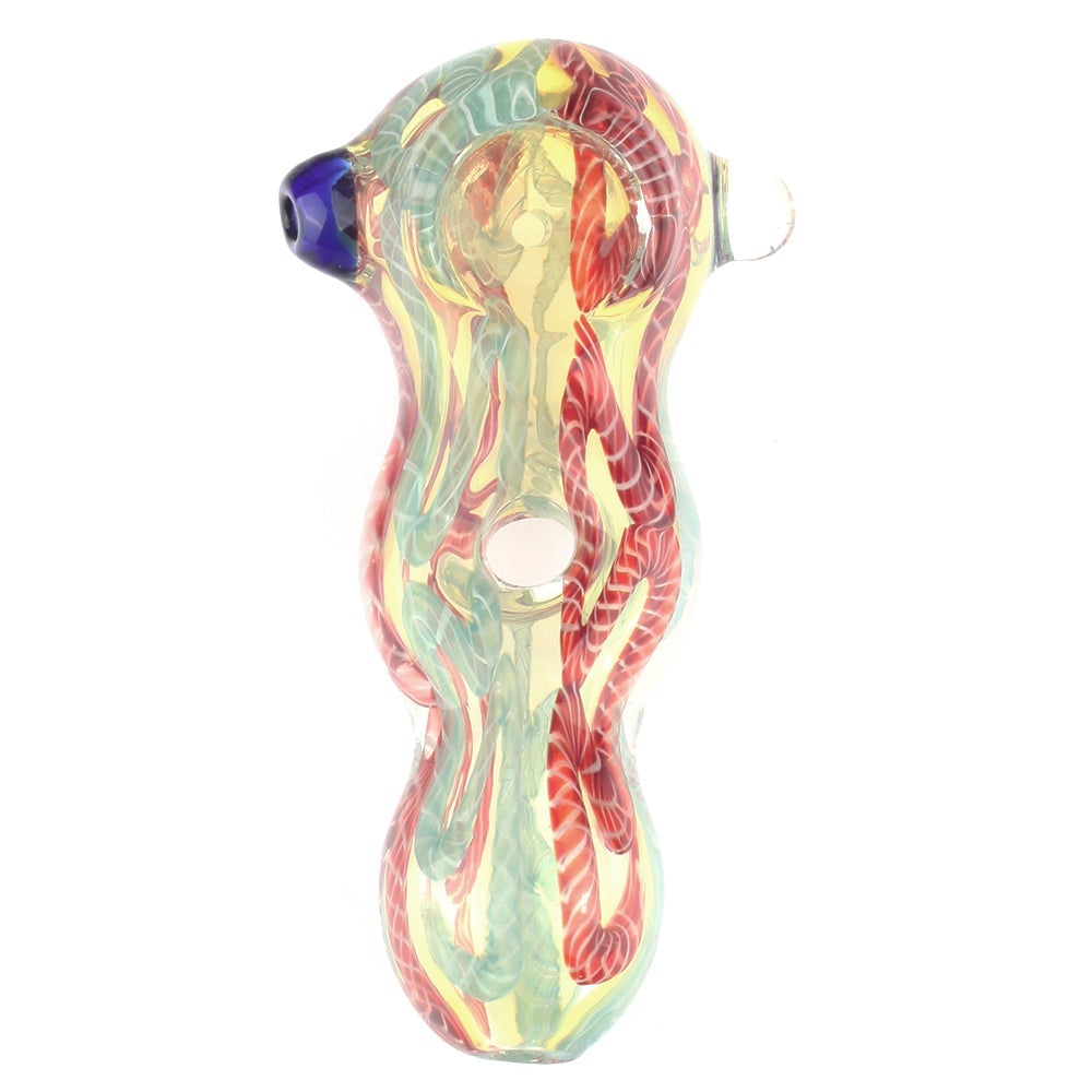 sp-11cm-066_4.3_Mini_Fumed_Glass_Donut_Spoon_Pipe_w_Milli_Scheme_side_view_straight5 4.3" Mini Fumed Glass Donut Spoon Pipe w/ Milli Scheme