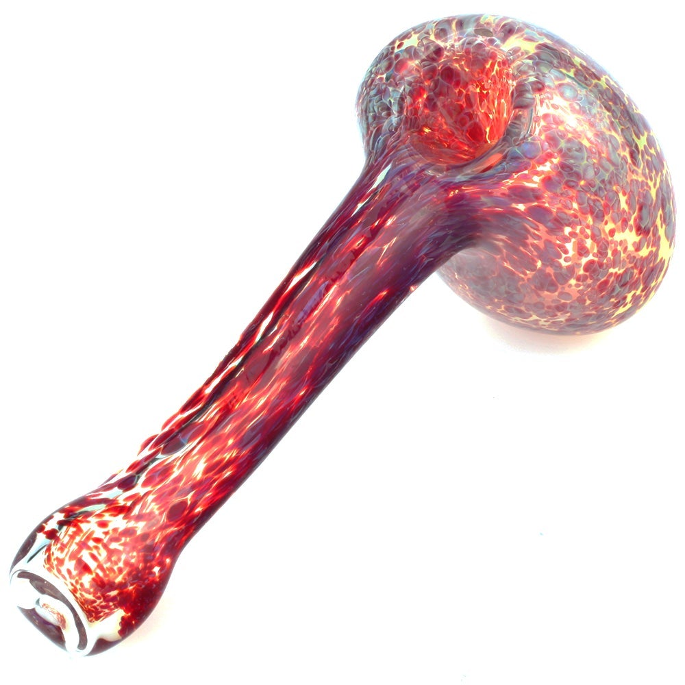 Lava Red Frit Glass Hammer Bubbler
