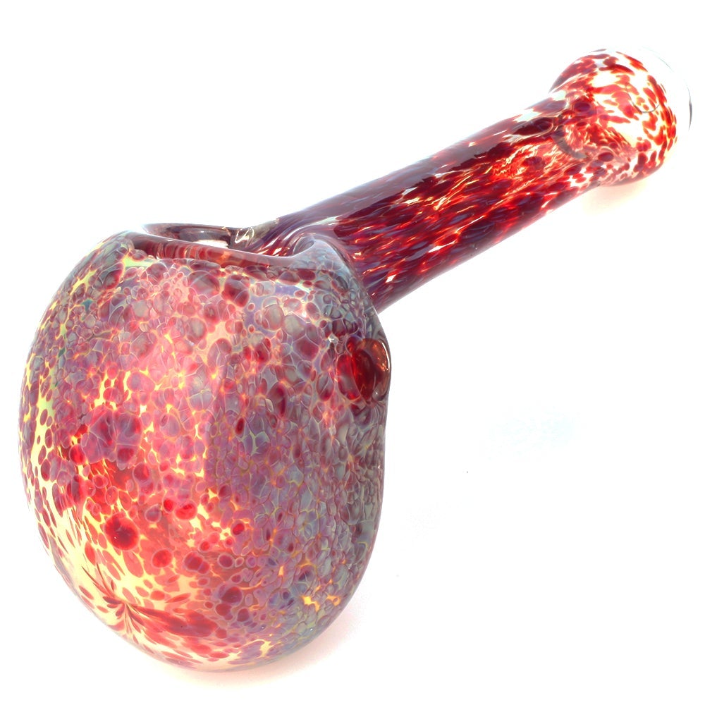 Lava Red Frit Glass Hammer Bubbler