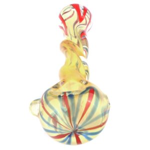 Swirl Large Glass Spoon Pipe w/ Glass Orbs