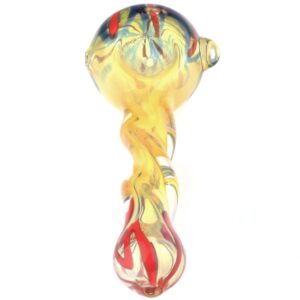 Swirl Large Glass Spoon Pipe w/ Glass Orbs