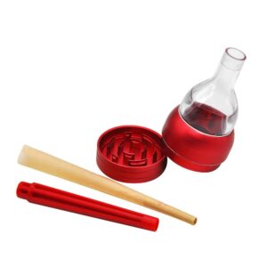 Aluminium Funnel 3 Layer Herb Grinder W/Roll Tube For Pre-Roll Cones (4 Colors)