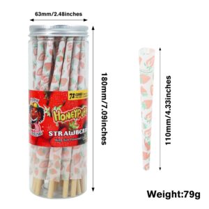 jpg_2412b731-d9d8-440d-8f54-75cd7c279953 HoneyPuff King Size Strawberry Rolling Cones - 72 Count Textured Paper