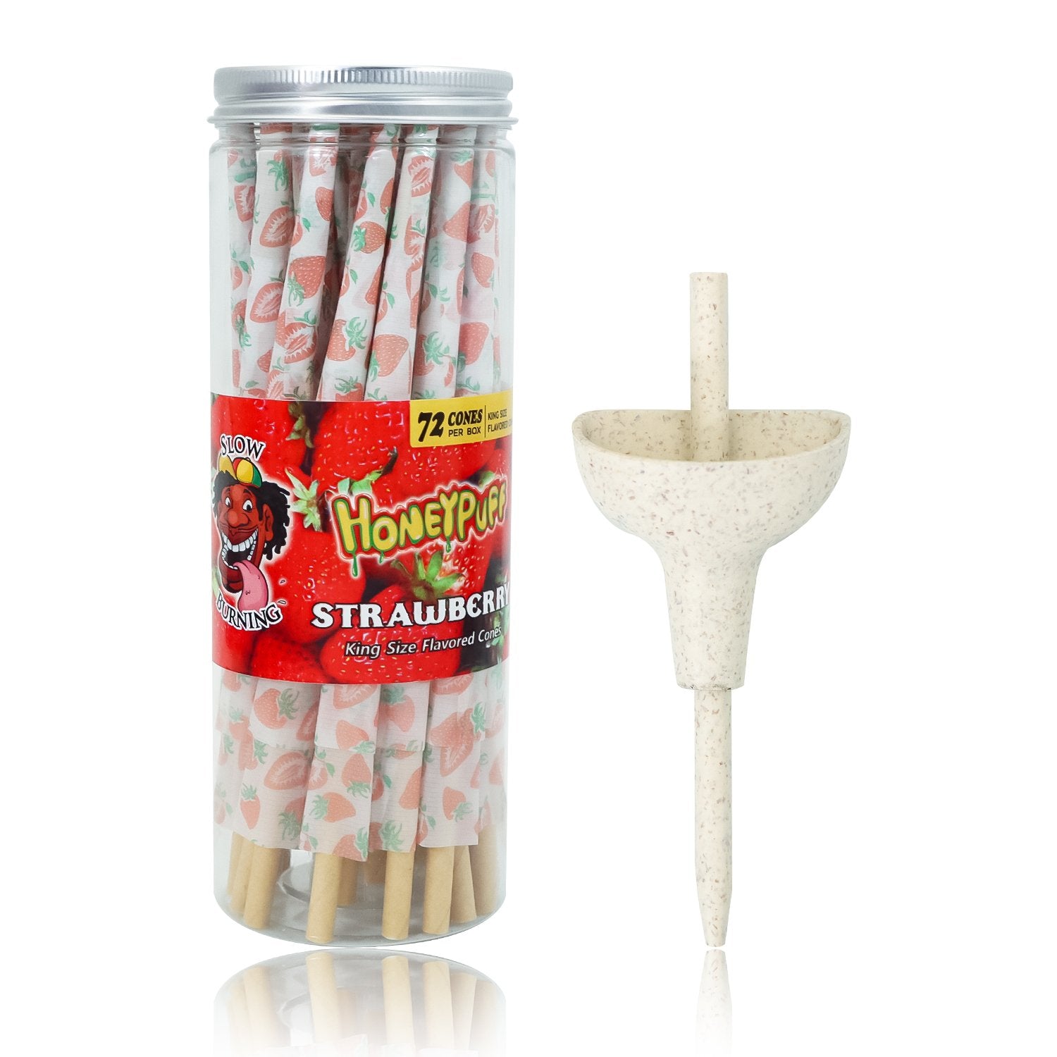 jpg_3acb5742-db83-4834-8de2-d5eafc6383ac HoneyPuff King Size Strawberry Rolling Cones - 72 Count Textured Paper