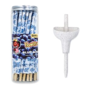 jpg_5a48e29b-5db9-47f2-97db-241bf54faece HoneyPuff King Size Blueberry Rolling Cones - 72 Count Textured Paper