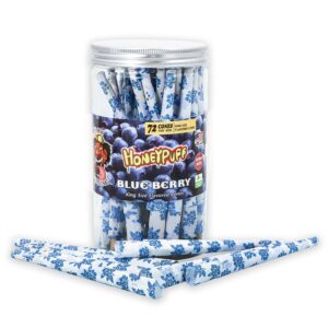 jpg_5a597eea-36cc-4714-a55b-b7bd4fc3f76b HoneyPuff King Size Blueberry Rolling Cones - 72 Count Textured Paper