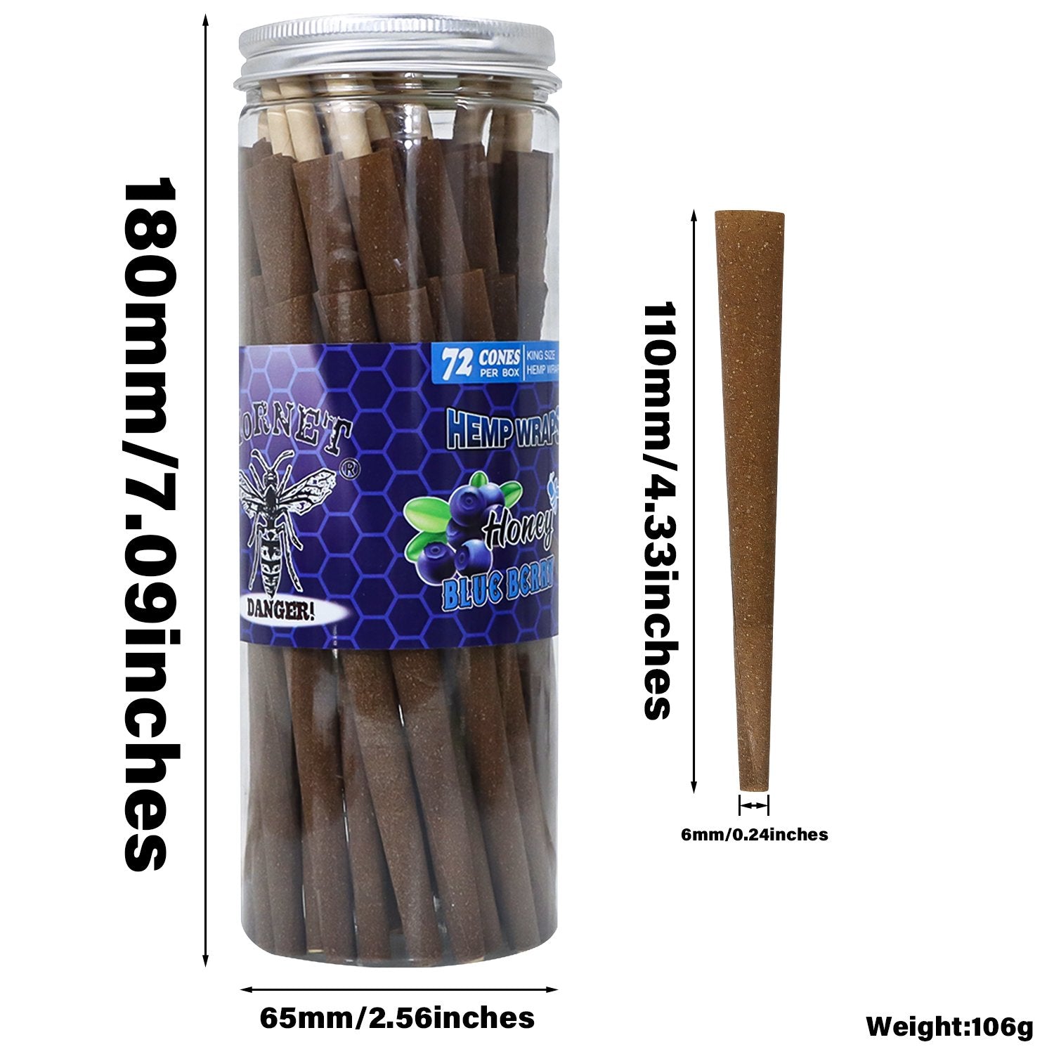 jpg_7c2552c3-b086-49a6-8238-c896502e5b60 Blueberry Flavored Brown Cigar Skin Pre-Rolled Cones - Pack of 72