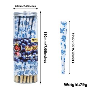 jpg_8ff47968-2b7d-4b0e-9e3e-cc1927d18460 HoneyPuff King Size Blueberry Rolling Cones - 72 Count Textured Paper