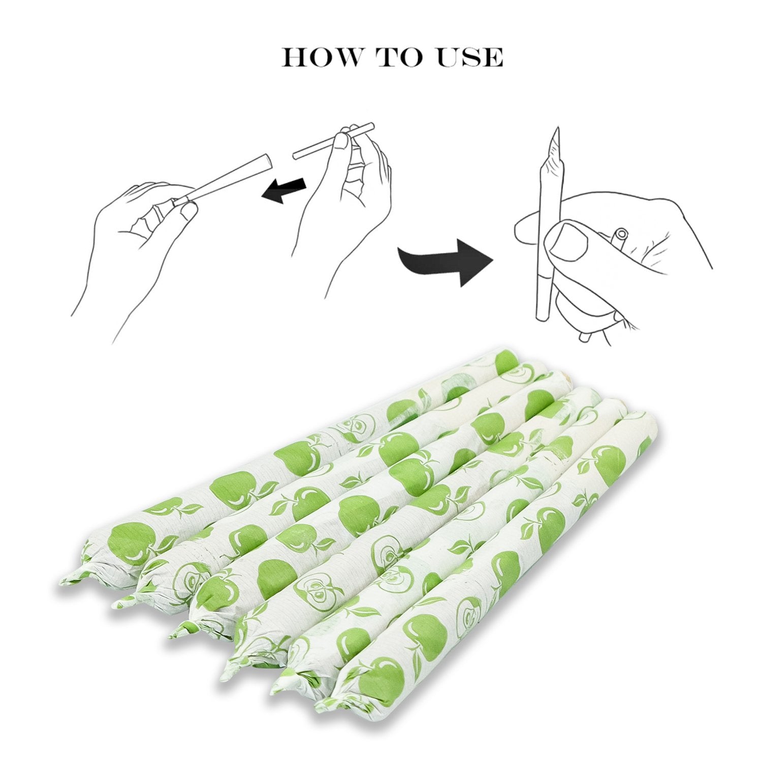 jpg_946531c5-be40-4c65-b7dd-121efdc68f39 HoneyPuff King Size Green Apple Rolling Cones - 72 Count Textured Paper