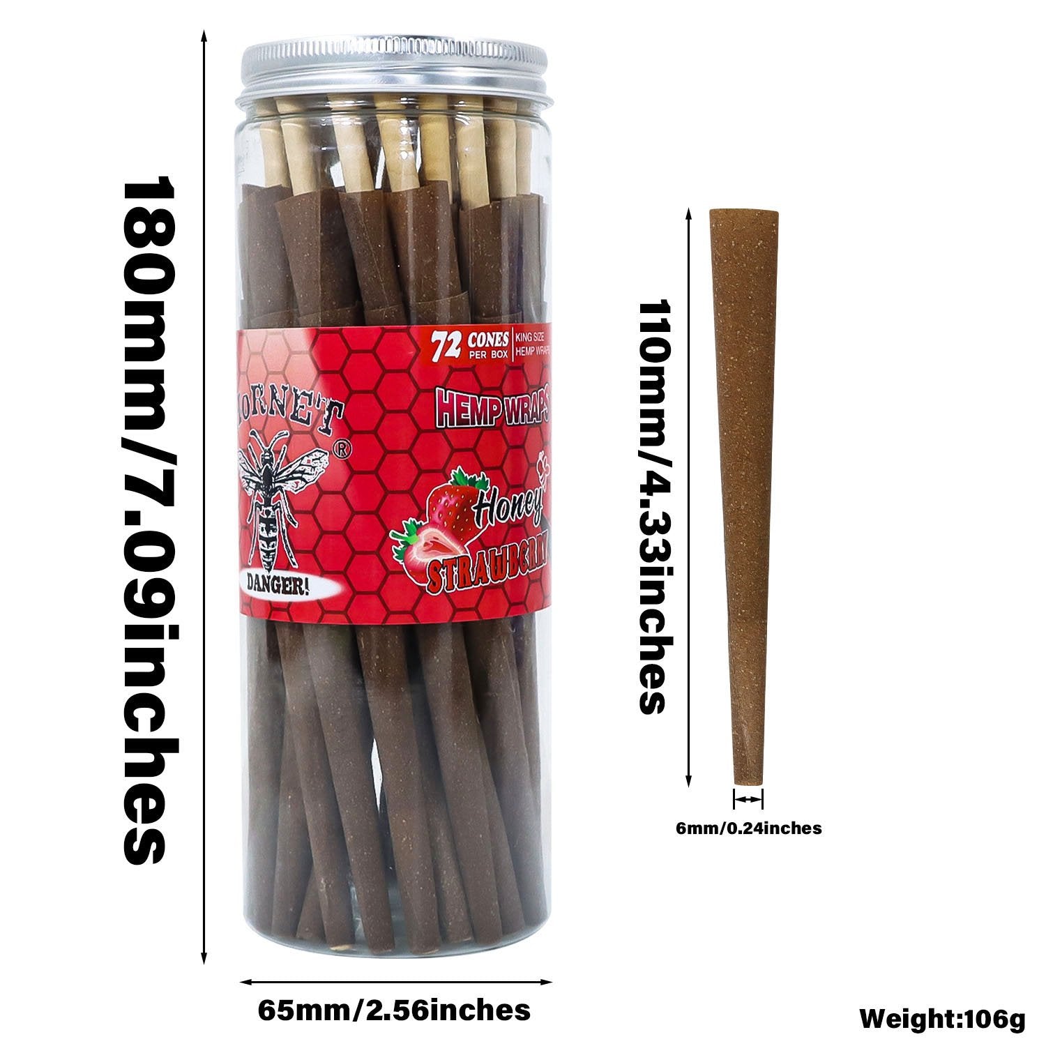 jpg_aa807155-0a3b-4910-90d0-93a10e8247cf Strawberry Flavored Brown Cigar Skin Pre-Rolled Cones - Pack of 72