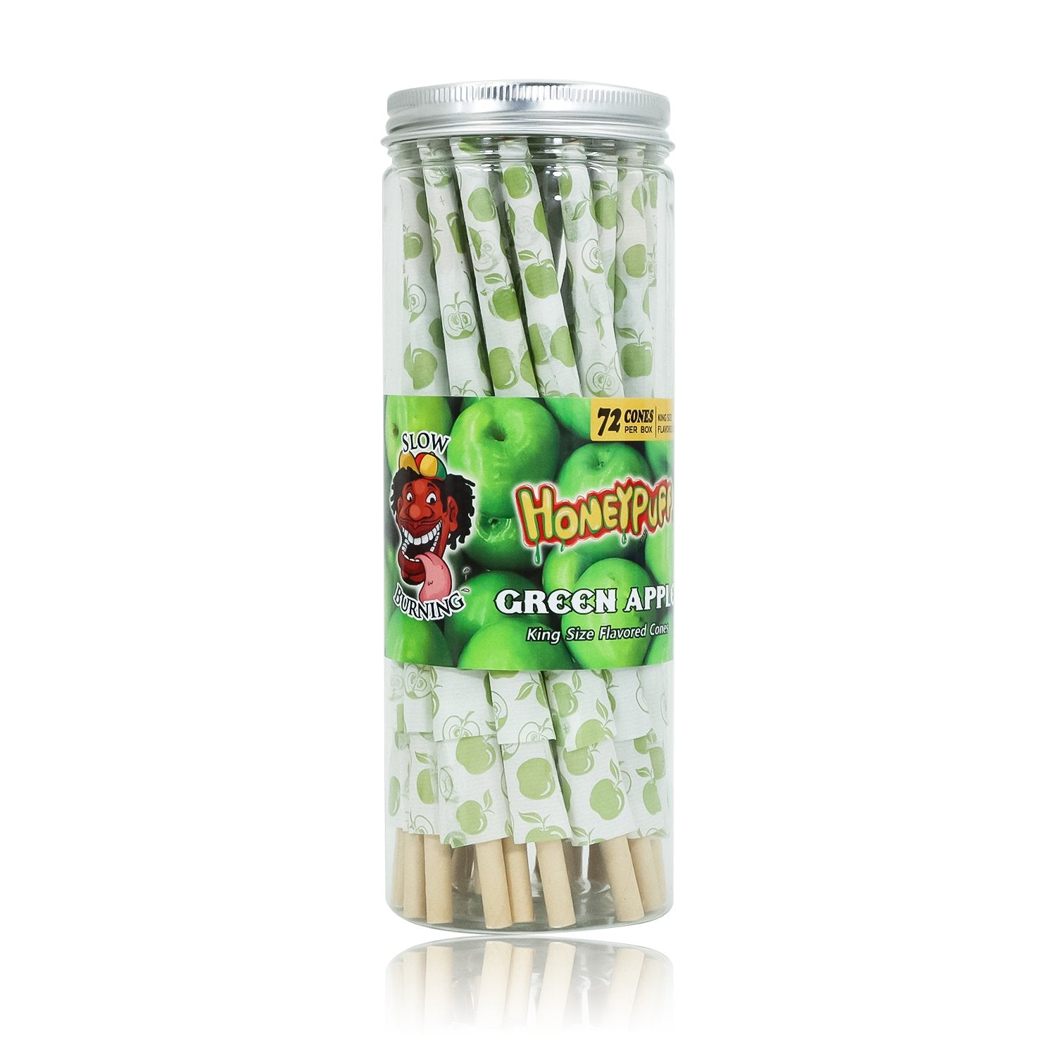 jpg_d176adc3-9ce3-4aec-bb58-7bc7a798a4b4 HoneyPuff King Size Green Apple Rolling Cones - 72 Count Textured Paper