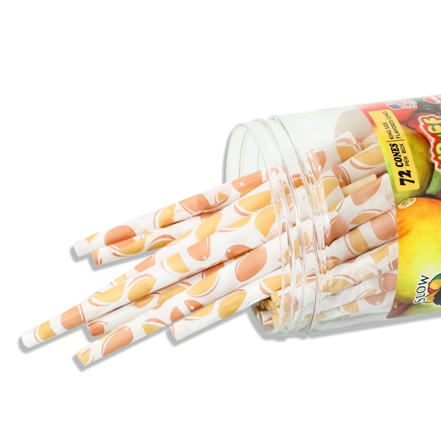 jpg_ee9c86c8-4994-4fba-b4a9-4db90621add5 HoneyPuff King Size Mango Rolling Cones - 72 Count Textured Paper