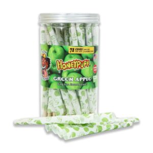 jpg_f6f3c767-6883-4780-8a43-b029022b0202 HoneyPuff King Size Green Apple Rolling Cones - 72 Count Textured Paper
