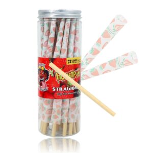 jpg_fdfb5ae7-0e70-44f2-a97f-2b2b30a8e39e HoneyPuff King Size Strawberry Rolling Cones - 72 Count Textured Paper